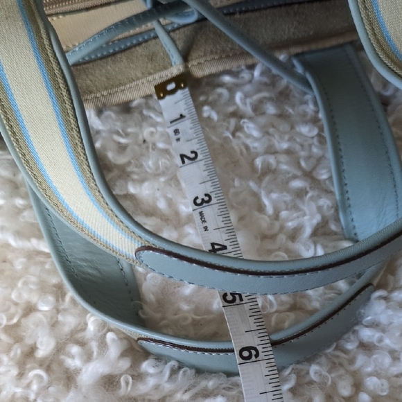 Anya Hindmarch Light Blue and Cream Striped Strap Tote - Picture 9 of 13